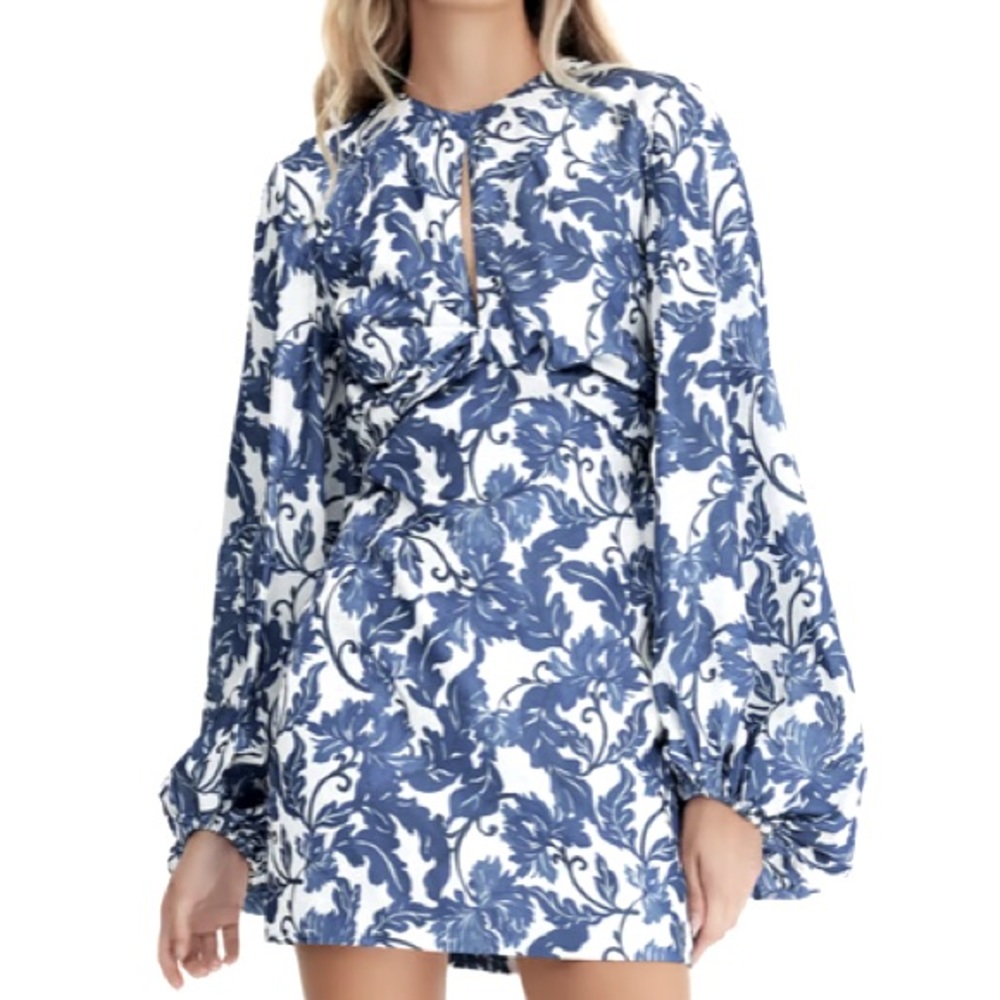 NWT Significant Other Holly Floral Print Cutout Long Sleeve Mini Dress - Sz 2